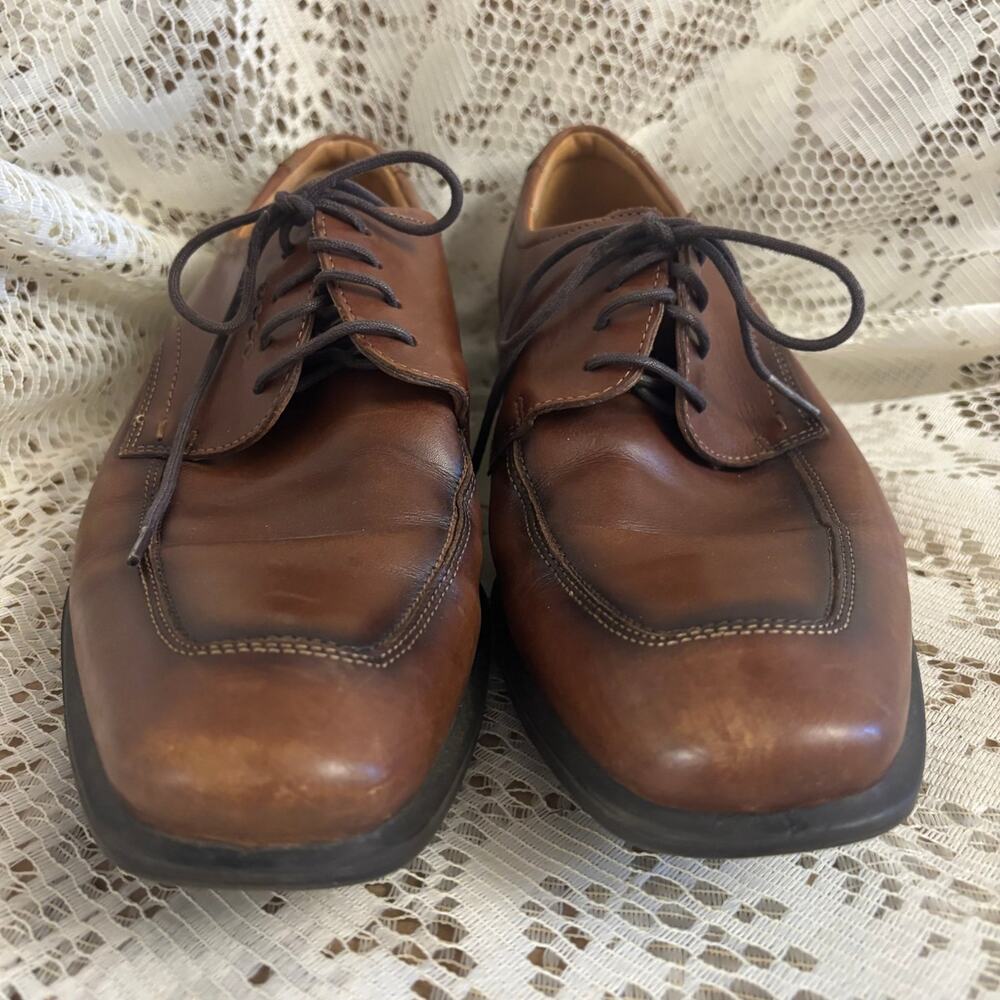ECCO Cario Apron Men's Size 44 (10/10.5) Brown Leather Derby Oxford Shoes